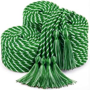 TFTAFAN Graduation Honor Cords Bulk Bulk Pack of 100, 68-Inch Academic Achievement Cords for Commencement, School Ceremonies, District Planning & Student Organizations (Kelly and White)