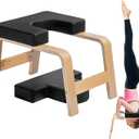 VEVOR Yoga Headstand Bench, 300 lbs Capacity Yoga Inversion Chair for Family Gym, Headstand Trainer with Wood Frame & PU Pad, Stand Yoga Stool for Strength Balance Training, Relieve Fatigue (Black)