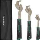 6 8 10 Self Adjustable Pipe Wrench Set, Chrome Vanadium Steel, Plumbers Wrench, Pipe Vise Wrench with Self Locking Function for 9/32-1 3/8 (7-35mm) pipes and nuts