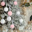 Hollowfly 18 Pcs Blush Pink Christmas Ball Ornaments 2.4'' Christmas Tree Balls Satin Xmas Baubles Hanging Decor Holiday Natural Textured Rustic Ornaments for Xmas Tree Home Decor Bowl Filler Gift