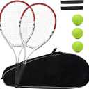 Tennis Racket Pre-Strung Lightweight 27 Inch Racquet Recreational Adult Rackets for Men Women Students Training Tennis Starter Kit with Balls,Carry Bag and Overgrips