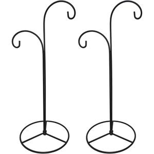 Ornament Display Stand, Iron Hanger for Christmas Glass Globe Decorations (Black 2 Pack, 12.5" x 5.6")