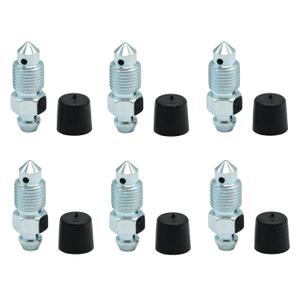 6 PCS Brake Bleeder Screws,Bleeder Valve,Bleeders,Caliper Bleeder Screw with Rubber Cap M10x1.0-29.2mm, H9407-6,107391,Standard Metric Bleeding Screws Bleed Kit