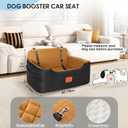 GL GLENSLAVE Dog Car Seat for Medium/Large Dogs,Pet Booster Car Seats for Under 50lbs or 2 Small Dogs, Detachable and Washable Pet Bed,Multi-Functional Travel Dog Bed(Black/Brown)