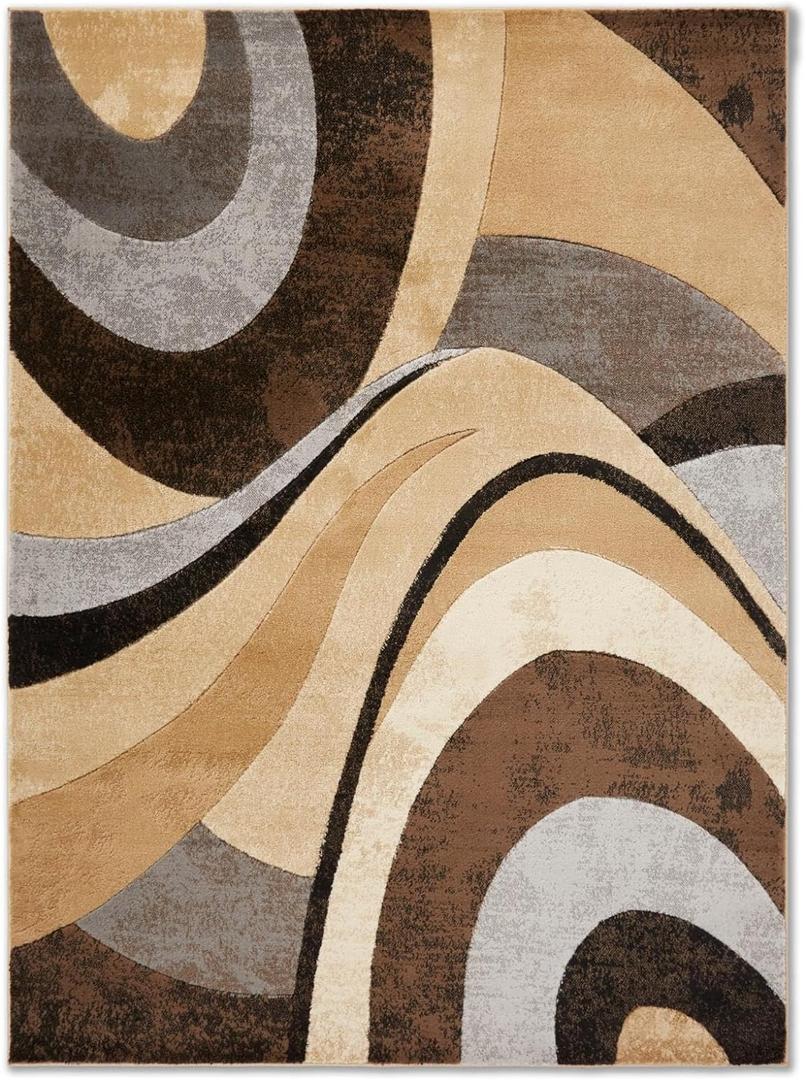 Home Dynamix Tribeca Slade Modern Area Rug ,Abstract Brown/Gray 5'2"x7'2"