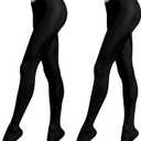 Carnavalife 2 Pairs Opaque Tights for Women in Solid Color, Leggings Pants Elastic Microfibre, Support Pantyhose for Autumn and Winter, ( One Size )