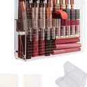 Wall-Mounted Adhesive Makeup Organizer, 16-Slot Clear Cosmetic Pencil Holder for Eyeliner, Lip Liner, Brushes, Vanity Cabinet Storage for Bathroom Countertop