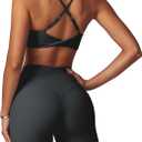 Womens Workout Sets Cross Back Sports Bras Matching High Waist Biker Shorts Yoga Jogger Outfits Work Out Clothes (Small, Grey)