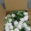 50 PCS White Roses Artificial Flowers, Fake White Roses Bouquet,White Artificial Silk Roses with Stems for DIY Wedding Flowers Decoration, Valentines Day Mothers Day, Bridal Bouquet Roses