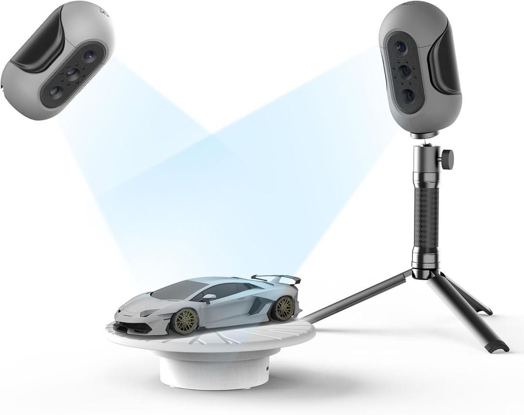 3DMakerpro 3D Scanner, Handheld 3D Model Scanners Mole for 3D Printing, 0.05mm Accuracy, 0.1mm Resolution, 10FPS Scanning Speed, Anti-Shake Lenses, Compatible with Win10/MacOS -Premium Kit