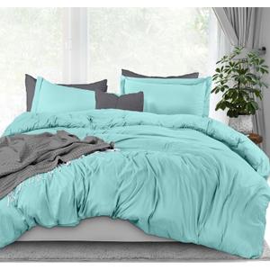 Utopia Bedding Duvet Cover King Size - 3 Piece with Zipper Closure - 1 Comforter Cover 104X90 Inches & 2 Pillow Shams 20X36 Inches (Spa Blue) Comforter Not Included