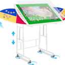 1500 Pieces Tilting & Rotating Puzzle Table with 6 Drawers & Cover, 38.8"x24" Adjustable Metal Puzzle Table with 5 Tilt Angle & 10 Height Adjustment, Portable Puzzle Tables with Legs for Adults