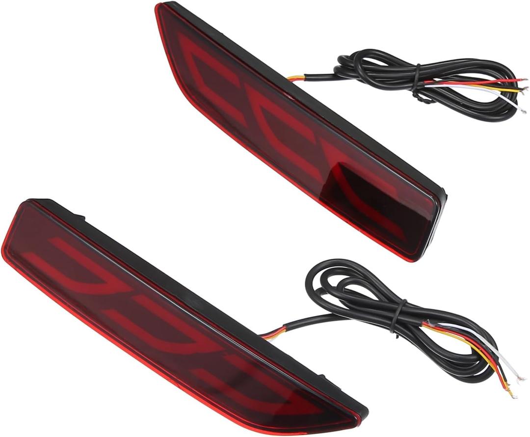 Rear Bumper Reflector Fog Brake Driving Tail Turn Signal Light Red Amber LED for Honda CRV 2007 2008 2009 Plastic Red Lens 1 Pair Durable Material