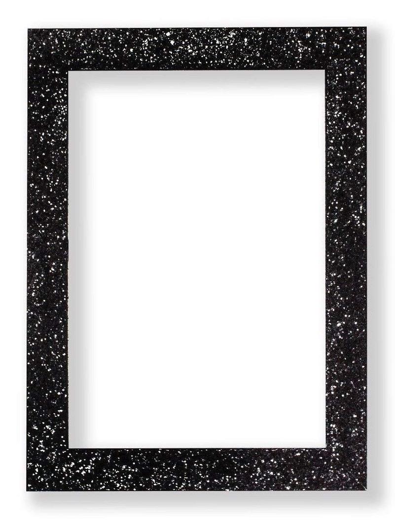 Memory Box Certificate Frames Glitter Range Photo Frame Sparkling Glitter Effect Picture/Photo/Poster Frame with Perspex Sheet - Moulding 35mm Wide and 24mm Deep - 9×11" Black Colour