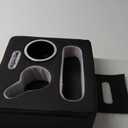 Premium Couch Cup Holder Tray  5-in-1 Faux Leather Console Caddy for Couch, Bed, Car & RV - Non-Slip, Spill-Resistant Organizer for Remotes, Snacks, Drinks & More - Travel-Friendly Cup Holder (Matte Black and Premium Grey)