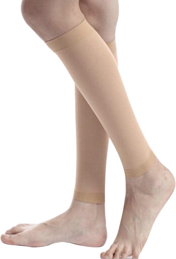 Compression Knee High Leg Socks Calf Sleeve 30-40 mmHg for Women Varicose Veins (Medium, Skin color (Sleeve))
