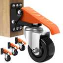 Ronlap Workbench Casters Wheels Kit 920 Lbs Capacity Retractable Casters Set of 4 Heavy Duty Side Mount 3" Lifting Caster Work Table Tool Bench Stepdown Castors Wheels 4 Pack