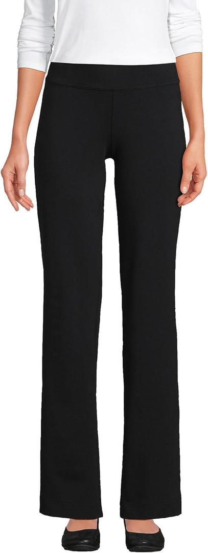Lands' End Starfish Mid Rise Straight Leg Pants (Large, Black)
