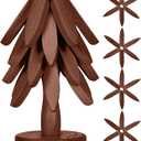 Wooden Cup Coaster SetTree Shape Trivet Set,Tree Coasters- 4 Wooden Trivets + 1 Stand stored for hot Dish/Pot/Bowl/teapot/hot Pot Set (Brown)