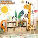 AMBIRD Wooden Kids Bookshelf, 5-Section Montessori Bookshelf, Toy Storage Organizer Cabinet, 2-Shelf Bookcase for Kids Room, Nursery, Classroom, Playroom, Living Room, Bedroom, Preschool