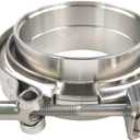 2 X 3 inch Quick Release V Band Clamp with Male Female Flanges 304 Stainless Steel for Turbo Downpipes, 2 Pack