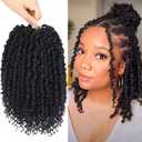 Bileaf 8 Packs Passion Twist Crochet Hair 10 Inch Pre-twisted Short Crochet Passion Twist Hair, Pre Looped Passion Twist Crochet Braids Bohemian Crochet Hair 1B