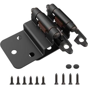 Chibery 3/8 Inch Inset Cabinet Hinges, 25 Pairs(50 Pack) Self Closing Flush Face Mount Hinges with Door Bumper, Variable Decorative Hardware for Bathroom, Furniture, Kitchen Cabinet, Oil Rubbed Bronze