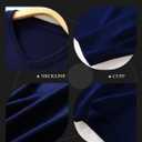 Women's Merino Wool Blend Sweater Fall Winter V Neck Long Sleeve First-Line Ready to Wear Seamless Knit Sweater (Blue)