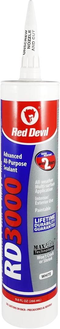 Red Devil 0986 RD3000 Advanced All Purpose Sealant, 9 Oz., White, Pack of 1