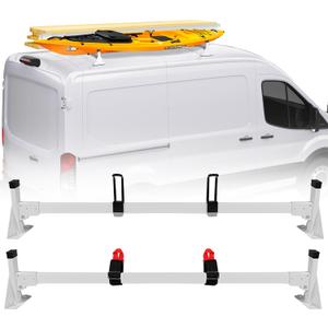 MusixiA 54" Van Ladder Roof Rack - Fit 2015-2025 Ford Transit 150/250/350, Cargo Storage Ladder Rack for Van, 2 Crossbars, Heavy Duty Steel, 500lbs Load Capacity