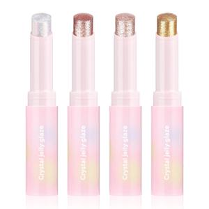 Crystal Hydrating Jelly Stick Eyeshadow Stick, Glitter Makeup Jelly Shimmer Eye Shadow Crayon, Lightweight Eye Brightener Makeup Glitter Eye Shadow (Multicolor, 4 colors) (1 Count (Pack of 1)