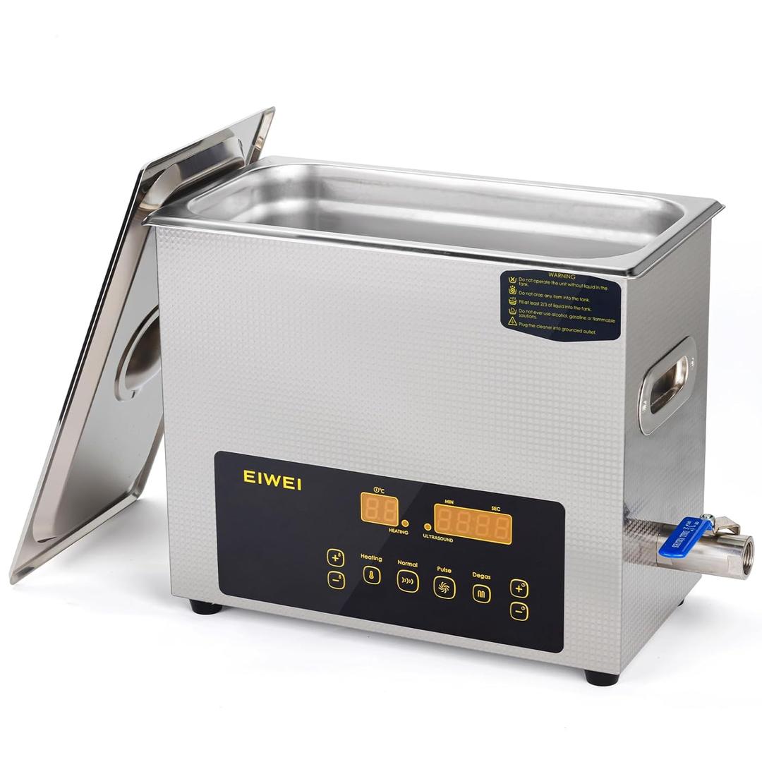 6L Ultrasonic Cleaner Dual-Frequency Professional Digital Stainless Steel Cleaning Machine with Heater Timer for Carburetor, Parts, Circuit Board, Glasses, DentureJewelry (6L Plus)