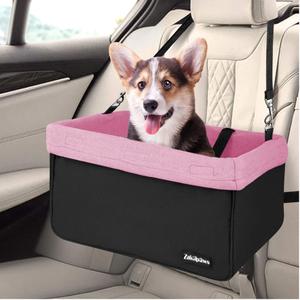 ZAKAPAWS Car Travel Dog Booster Seat, Portable and Breathable Pet Seats Dog Carrier with Seat Belt, Travel Safety Lookout Dogs Booster Seat 16-in