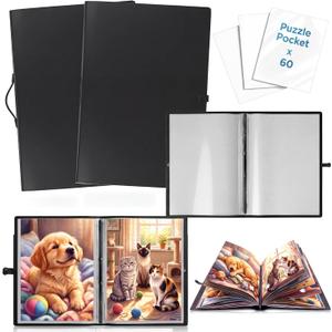 2 Pack 120 Pockets 28 x 20.8 Puzzle Binder Folder