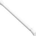 AIZESI White Tension Curtain Rod 16 to 26 Inch, 7/8 Diameter Adjustable Spring Curtain Rod Small Tension Rods, Short Curtain Rods for Window, Kitchen, Closet