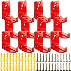 12 Pack Fire Extinguisher Mount Bracket, Universal Fire Extinguisher Holder up to 20 Lb, Extinguisher Wall Hook Hanger Suit for Office/Factory/Home