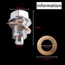 Magnetic Oil Drain Plug M14x1.5, Stainless Steel Oil Drain Plug with 5 PCS Copper Crush Washer Anti Leakage Replacement for Car Motorcycle Boat