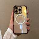 for iPhone 16 Pro Max Phone Case 6.9 inch, Drop Protection Puffer Design, Compatible with MagSafe, Shockproof Soft TPU & Hard Pc Brown