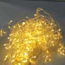 oopswow Star Icicle Lights Outdoor, 200 LED 40-Drops Star Shaped Curtain Lights, 8 Lighting Modes, Timer, Waterproof, Connectable, Warm White