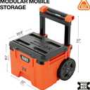 Klein Tools 54100MBX MODbox Rolling Tool Box, Heavy Duty Portable Tool Organizer with Side Mounting, 10-Inch Rubber Wheels, Removable Handle, Deep Stackable Set