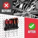 Novabright 1 Pcs Pegboard Screwdriver Holder Pegboard Organizer Accessories Eight Tool Organizer Racks for Pegboards Pliers Multi-tool Holder Shop Store (Black)