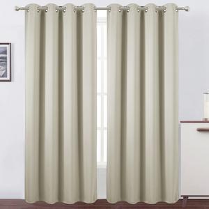 LEMOMO Blackout Curtains 66 x 84 inch/Light Beige Curtains Set of 2 Panels/Thermal Insulated Room Darkening Bedroom Curtains