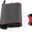 Steering Wheel Cover Car Steering Wheel Cover for S1 8X S3 8V for Sportback S4 B8 for Avant S6 C7 S5 8T S7 G8 Rs Q3 8U Sq5 8R (Red thread)