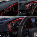 Thenice for 11th Gen Civic Dash Board Trims Instrument Panel Dashboard Cover Compatible with Honda Civic 2022 2023 2024 2025 2026 -Red