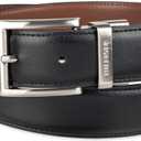 Tommy Hilfiger Men's Reversible Leather Belt, 2‑in‑1 Design for Dress Or Casual Wear (Brown)