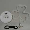 Shamrock Neon Sign, St. Patrick's Day Decorations with USB/Battery Powered, LED Clover Lucky Green Neon Lights for Man Cave Bar Pub Home Party Room Wall Decor (Shamrock With Holder Base)