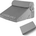 Bedluxe Wedge Pillow Set Cover for 3PCS, Adjustable Bed Wedge Pillow Case with Side Pocket, Removable&Machine Washable Wedge Pillowcase with Zipper, 22"x22"x12", Grey(Pillow NOT Include)