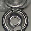 Stove Burner Covers,Chrome Replacement Drip Pans for Frigidaire Kenmore 316048413 and 316048414,4 pcs (3x6" and 1x8")