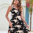 AUSELILY Womens Summer Dresses 2026 Casual Sleeveless Sundress Beach Vacation Flowy Tiered Short Dresses with Pockets (S)