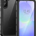 Lanhiem for Samsung Galaxy A36 Phone Case, IP68 Waterproof Dustproof, Built-in Screen Protector, Rugged Full Body Shockproof Protective Cover for Samsung A36 6.7", Black